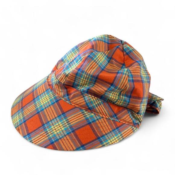 Vintage Dorfman Pacific wide brimmed retro plaid summer gardening hat main image 5
